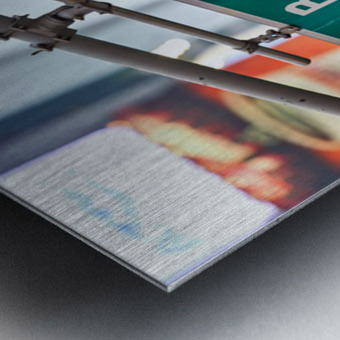 Broadway street sign in Manhattan New York City during the day Brushed Metal Print 2