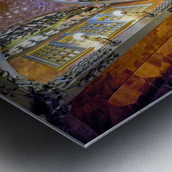 View of interior design in Palau Guell by Gaudi in Barcelona Brushed Metal Print 2