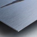 Dubai. UAE. Burj Khalifa. A veiled woman on a bench Metal print