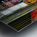 Japan. Tokyo. Neon lights in Shinjuku district at night Metal print