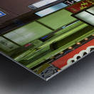 Japan. Tokyo. Neon lights in Shinjuku district at night Metal print