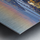 Japan. Kansai. Osaka. Aerial view of Yodo river at sunset Metal print