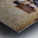 Jerusalem Israel. Orthodox jews praying at the wailing wall Metal print