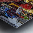 India Rajasthan Jodhpur. Sardar Market Girdikot. Fruit and vegetables Metal print