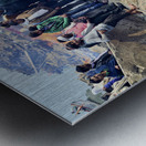 India. Varanasi Benares Uttar Pradesh. The sacred rite of hindu cremations by the river Ganges Metal print