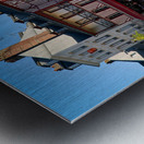 Honfleur Normandy France. Restaurants and cafe at the harbour Metal print