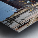 Germany Bavaria Romantic Road. Fussen. Outdoor restaurants and cafe Metal print