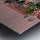 Germany Bavaria Romantic Road. Rothenburg ob der Tauber. Fortified walls at dusk Metal print