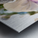 Syria. Aleppo. Girl smoking hookah and looking at her smartphone Metal print