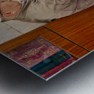 Istanbul Turkey. Muslim believer praying and reading Koran in the Fatih Mosque Metal print