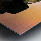 Moai statues at Easter Island Chile. Metal print