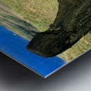 Moai statues at Easter Island Chile. Metal print