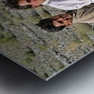 Pakistan. People travelling on the roof of a van Metal print