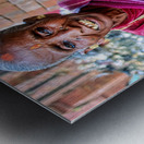 Nepal. Kathmandu. Old woman selling jewels Metal print