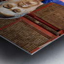 Naples Campania Italy. Statues figurines of the Christmas Nativity Scene in the artisan workshops of Via San Gregorio Armeno Metal print