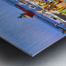 Salento. Apulia Puglia Italy. Gallipoli. Fish restaurants at the harbour Metal print