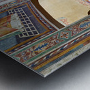 San Gimignano. Tuscany. Italy. Frescoes in the church of San Lorenzo in Ponte. Madonna col Bambino in gloria Madonna with Child in Glory by Simone Martini Metal print