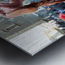 Piscaria the street daily market in Catania Sicily Italy. Fresh fish meat vegetables Metal print