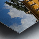 Todi Umbria Italy. Concattedrale della Santissima Annunziata. Cathedral. Piazza del Popolo. The statue Quattro Stele by Arnaldo Pomodoro Metal print