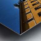 Todi Umbria Italy. Concattedrale della Santissima Annunziata. Cathedral. Piazza del Popolo. The statue Quattro Stele by Arnaldo Pomodoro Metal print