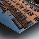 Verona Veneto Italy. Piazza dei Signori with the monument to Dante and restaurants to dine out Metal print