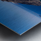 Santorini: Old boat white village and caldera view. Metal print