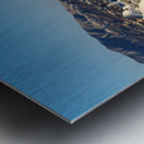 Iconic Santorini village and church overlooking caldera. Metal print