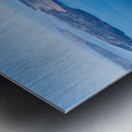 Cruise ship in deep blue sea volcanic islands rocky foreground Metal print