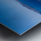 Picturesque Santorini: white village blue sea volcanic cliffs. Metal print