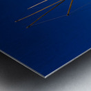 Santorini windmill and white architecture overlooking the blue s Metal print