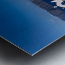 Santorinis iconic white churches blue domes and caldera view. Metal print