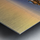 Santorini village at sunset with windmills overlooking the Aegea Metal print