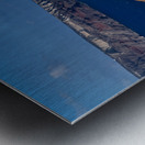 Santorinis iconic white buildings and blue domes overlooking th Metal print