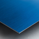 White bell tower against blue sky and sea. Metal print