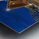 Sydney Opera House illuminated at dusk with crowds on steps. Metal print