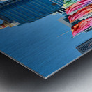 Colorful flags line bridge in Darling Harbour Sydney on a sunny  Metal print