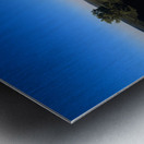 Carved stone monument in the Australian outback at sunset. Metal print