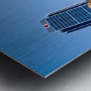 Brisbane City Hall with modern buildings and palm trees. Metal print