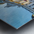 Illuminated Hofburg Palace Vienna with people and horse carria Metal print