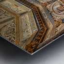 People dining in a grand ornate museum cafe. Metal print