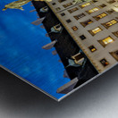 Hofburg Palace square at night with illuminated buildings and st Metal print