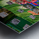 Colorful fresh vegetables and fruits displayed at a market stall Metal print