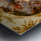 Ornate palace hall with chandeliers painted ceiling and red ca Metal print