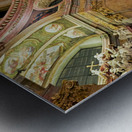 Grand Baroque church interior richly decorated with frescoes an Metal print