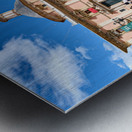 Valencia scene in Plaza de la Virgen with famous sites and peopl Metal print