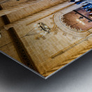 Visitors explore Lonja de la Seda in Valencia Spain Metal print