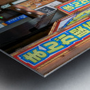 Nighttime crowd under neon lights in Shibuya district in Tokyo Metal print