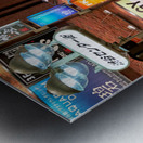 Neon lights shine bright in Shibuya district at night in Tokyo Metal print