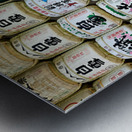 Sake barrels lined up at Meiji Jingu in Tokyo Japan Metal print