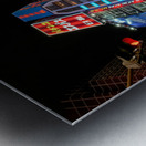 Neon lights shine bright in Shinjuku district of Tokyo at night Metal print